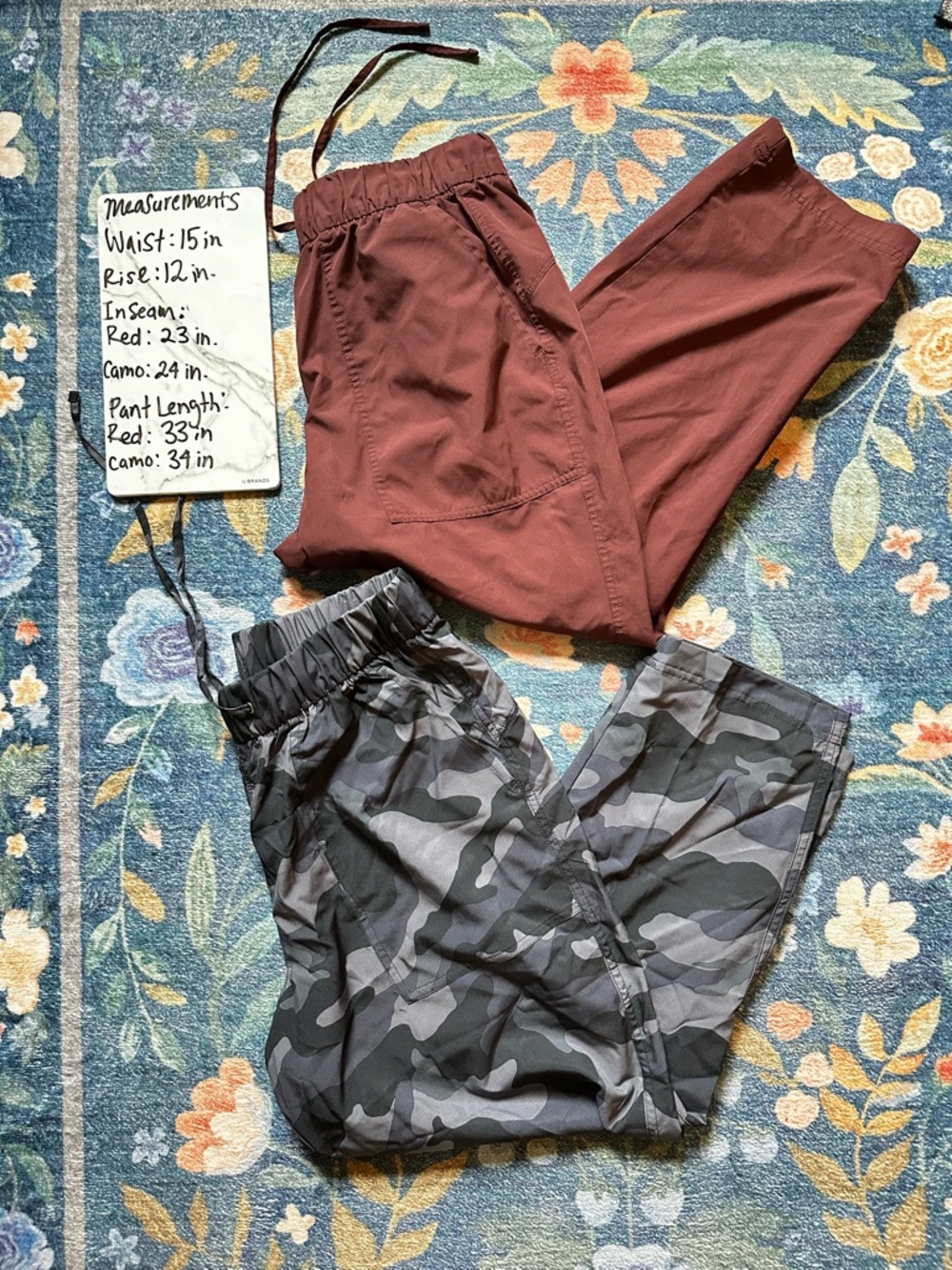 Old Navy SzM Tapered Cropped Jogger Rust & Gray Camo W/ Front Pockets/Drawstring